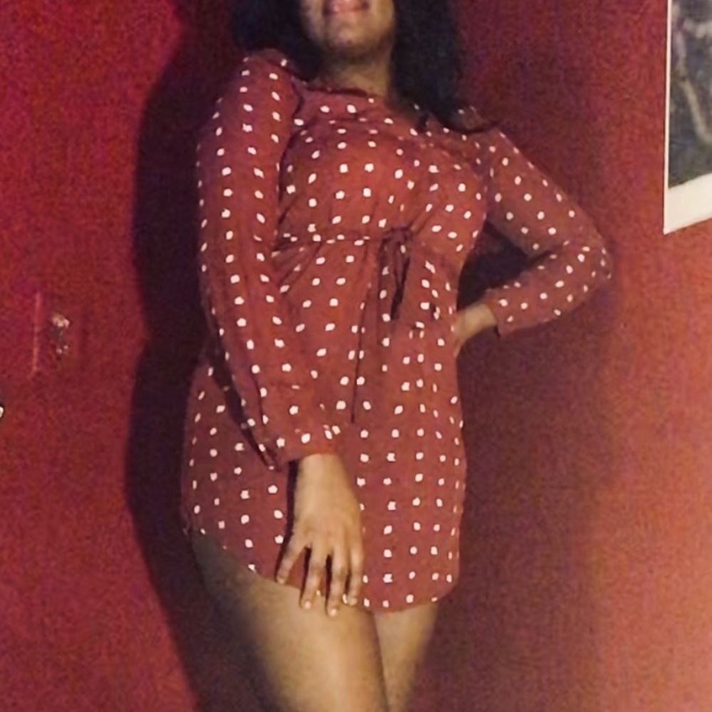 Red polka dot dress!